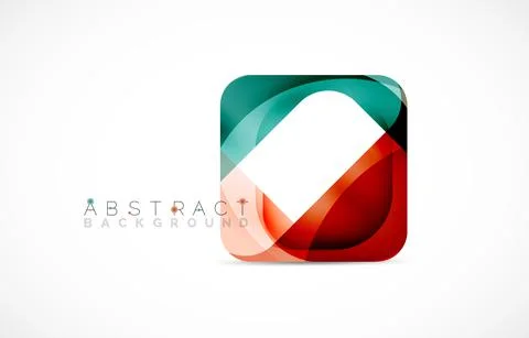 Minimal background. Abstract square shape with round corners created with wavy 스톡 일러스트