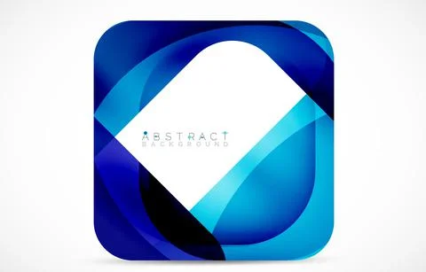Minimal background. Abstract square shape with round corners created with wavy Illustrazione stock