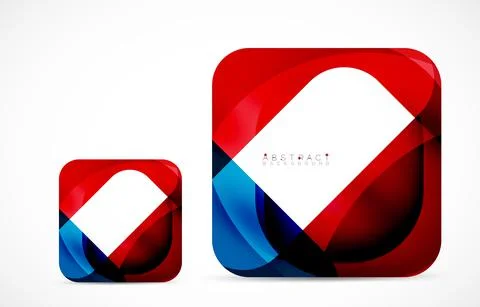 Minimal background. Abstract square shape with round corners created with wavy Illustrazione stock