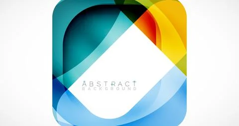Minimal background. Abstract square shape with round corners created with wavy Stockillustratie
