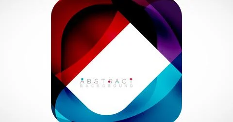 Minimal background. Abstract square shape with round corners created with wavy Illustrazione stock