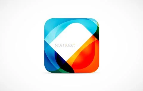 Minimal background. Abstract square shape with round corners created with wavy Stock Illustration
