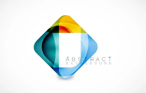 Minimal background. Abstract square shape with round corners created with wavy Stock Illustration