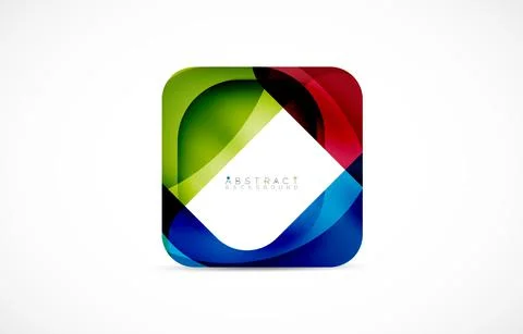 Minimal background. Abstract square shape with round corners created with wavy Stock Illustration