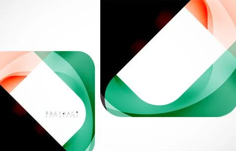 Minimal background. Abstract square shape with round corners created with wavy Illustrazione stock