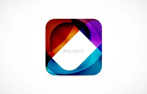 Minimal background. Abstract square shape with round corners created with wavy イラスト素材