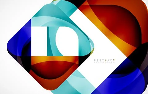 Minimal background. Abstract square shape with round corners created with wavy Illustrazione stock