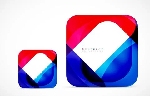 Minimal background. Abstract square shape with round corners created with wavy Illustrazione stock