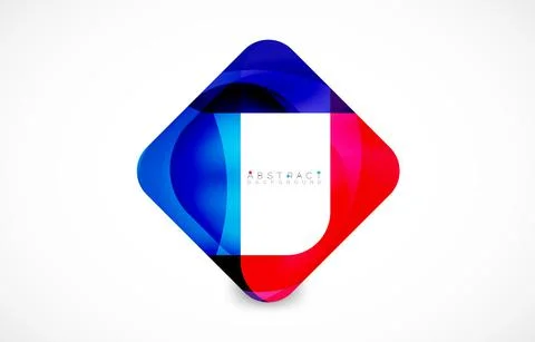 Minimal background. Abstract square shape with round corners created with wavy Illustrazione stock