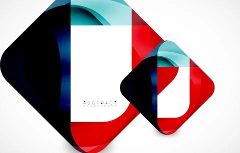 Minimal background. Abstract square shape with round corners created with wavy Stock Illustration