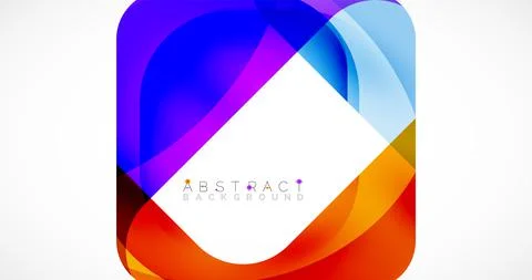 Minimal background. Abstract square shape with round corners created with wavy Illustrazione stock
