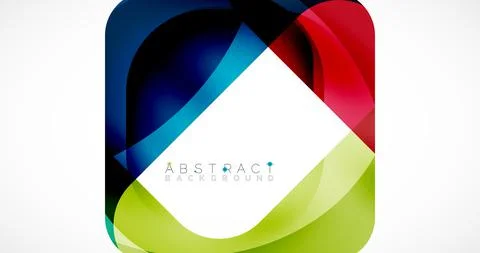 Minimal background. Abstract square shape with round corners created with wavy Illustrazione stock