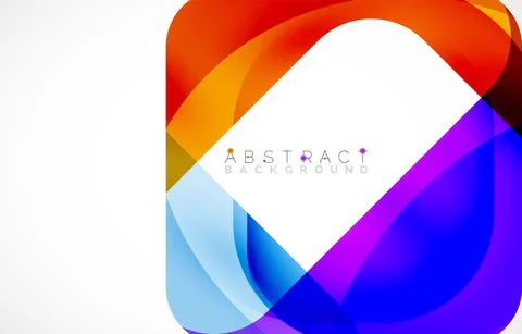 Minimal background. Abstract square shape with round corners created with wavy Stock Illustration