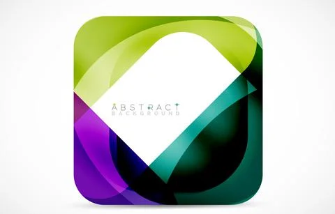 Minimal background. Abstract square shape with round corners created with wavy Illustrazione stock