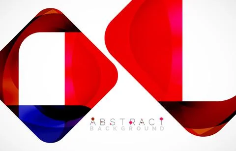 Minimal background. Abstract square shape with round corners created with wavy Stockillustratie