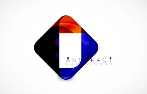 Minimal background. Abstract square shape with round corners created with wavy Illustrazione stock