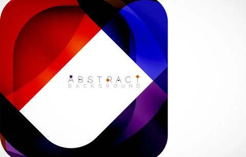 Minimal background. Abstract square shape with round corners created with wavy Illustrazione stock