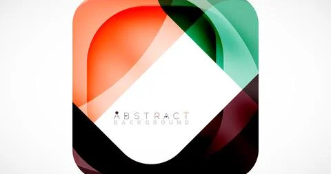 Minimal background. Abstract square shape with round corners created with wavy Illustrazione stock