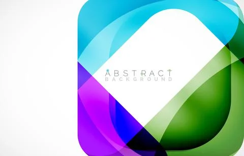 Minimal background. Abstract square shape with round corners created with wavy Illustrazione stock
