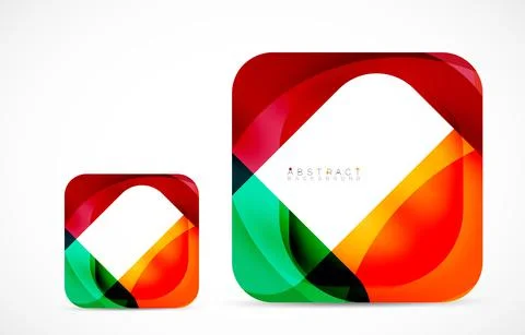 Minimal background. Abstract square shape with round corners created with wavy Illustrazione stock