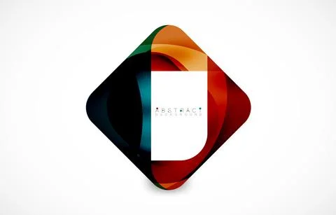 Minimal background. Abstract square shape with round corners created with wavy Stock Illustration