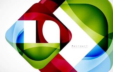 Minimal background. Abstract square shape with round corners created with wavy 库存插图