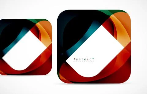 Minimal background. Abstract square shape with round corners created with wavy Illustrazione stock