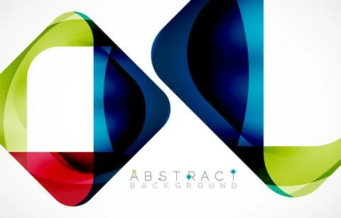 Minimal background. Abstract square shape with round corners created with wavy Illustrazione stock
