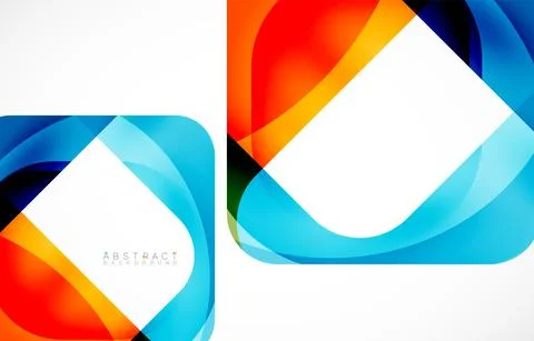 Minimal background. Abstract square shape with round corners created with wavy Stock Illustration