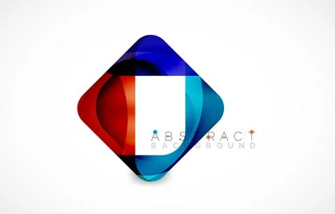 Minimal background. Abstract square shape with round corners created with wavy Illustrazione stock