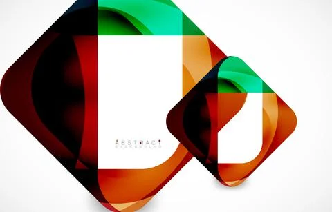 Minimal background. Abstract square shape with round corners created with wavy Stock Illustration