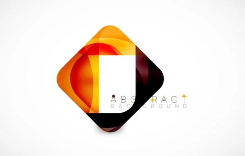 Minimal background. Abstract square shape with round corners created with wavy 库存插图