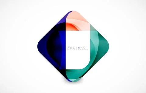 Minimal background. Abstract square shape with round corners created with wavy Stock Illustration