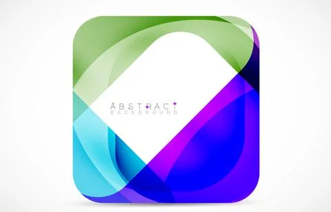 Minimal background. Abstract square shape with round corners created with wavy 스톡 일러스트
