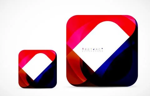 Minimal background. Abstract square shape with round corners created with wavy イラスト素材