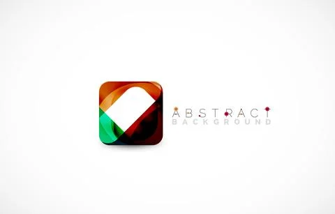 Minimal background. Abstract square shape with round corners created with wavy Illustrazione stock