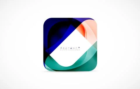 Minimal background. Abstract square shape with round corners created with wavy Illustrazione stock