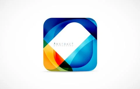 Minimal background. Abstract square shape with round corners created with wavy Stock Illustration