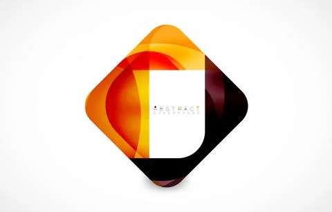 Minimal background. Abstract square shape with round corners created with wavy Illustrazione stock