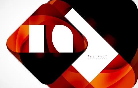 Minimal background. Abstract square shape with round corners created with wavy Illustrazione stock