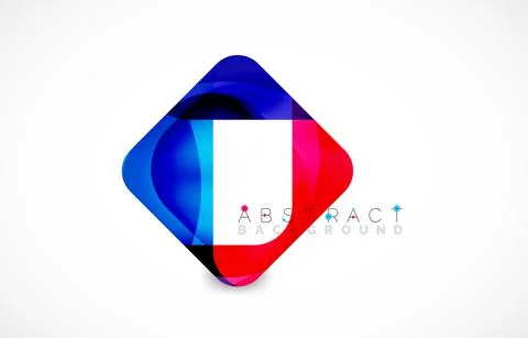 Minimal background. Abstract square shape with round corners created with wavy Illustrazione stock