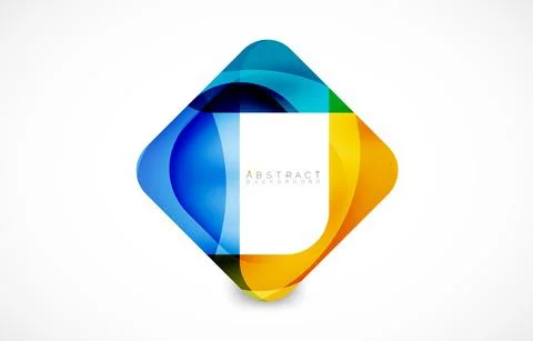 Minimal background. Abstract square shape with round corners created with wavy Illustrazione stock