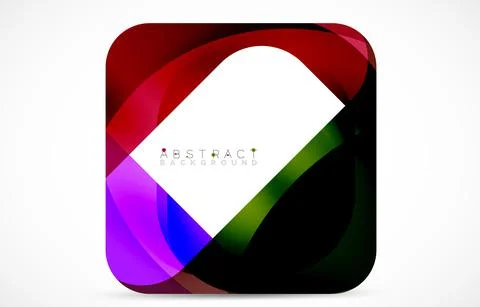 Minimal background. Abstract square shape with round corners created with wavy 스톡 일러스트