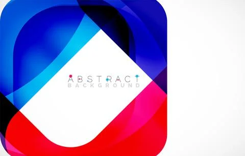 Minimal background. Abstract square shape with round corners created with wavy 스톡 일러스트