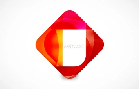 Minimal background. Abstract square shape with round corners created with wavy Illustrazione stock