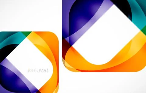 Minimal background. Abstract square shape with round corners created with wavy Stock Illustration