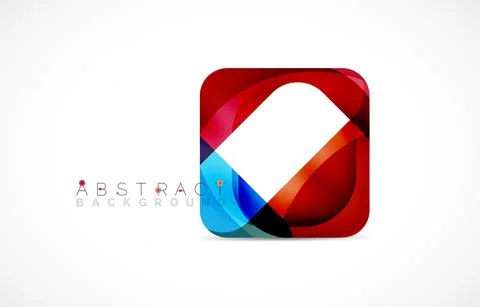 Minimal background. Abstract square shape with round corners created with wavy 스톡 일러스트