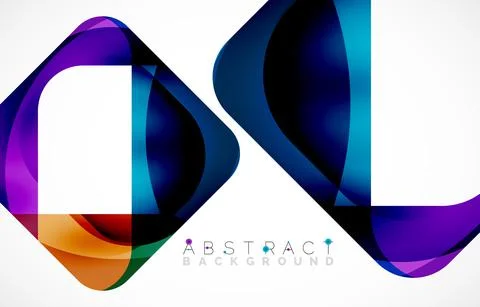 Minimal background. Abstract square shape with round corners created with wavy Illustrazione stock