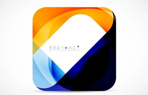 Minimal background. Abstract square shape with round corners created with wavy Illustrazione stock