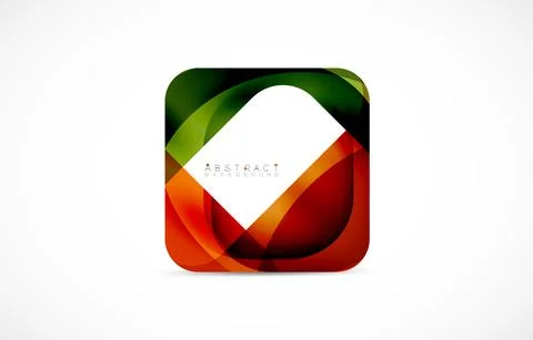 Minimal background. Abstract square shape with round corners created with wavy Stock Illustration